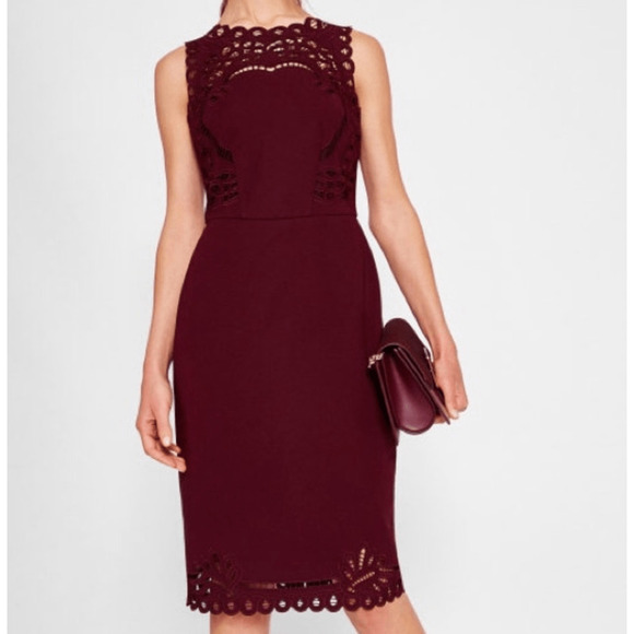 Ted Baker Burgundy Red Dress - Picture 2 of 14